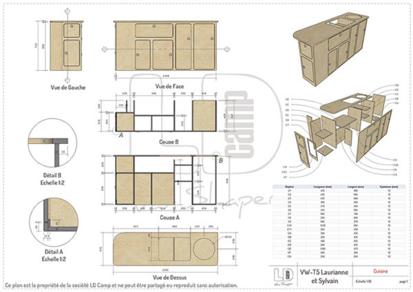 PLANS VW T5 L1H1 Lauriane & Sylvain – Image 4