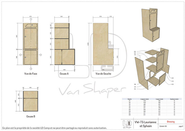 PLANS VW T5 L1H1 Lauriane & Sylvain – Image 3