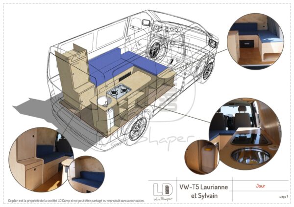 PLANS VW T5 L1H1 Lauriane & Sylvain